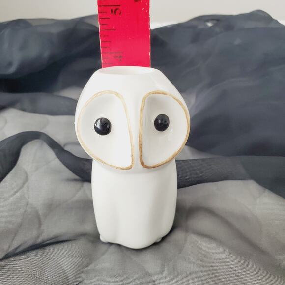 Modern OWL CANDLE Stick HOLDER Adult's White Collectible Stylish MCM Designer - Picture 6 of 7